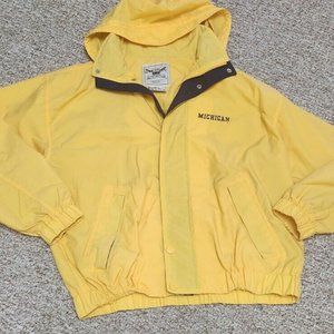 Oarsman 913 Michigan Yellow Windbreaker Hooded Jacket Size M
